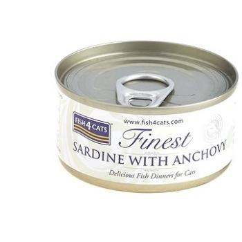 FISH4CATS Konzerva pre mačky Finest sardinka s ančovičkami 70 g (5056008806866)