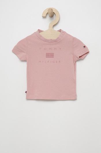 Tričko pre bábätko Tommy Hilfiger ružová farba