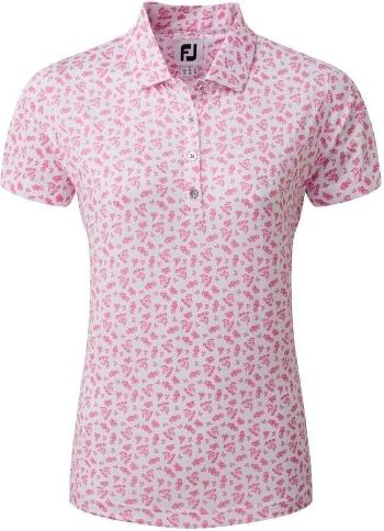 Footjoy Floral Print Lisle Pink/White S Polo košeľa