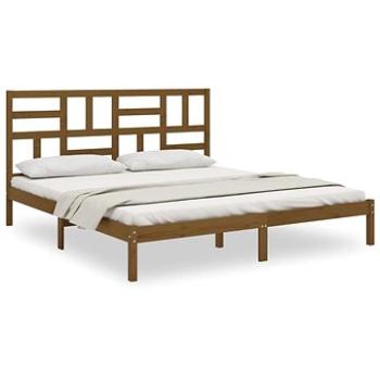 Rám postele medovo hnedý masívne drevo 200 × 200 cm, 3105973