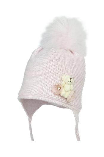 Detská čiapka Jamiks ružová farba biela,