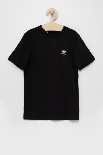 Detské bavlnené tričko adidas Originals H32409 čierna farba, jednofarebné