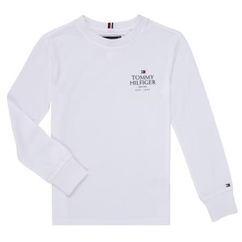 Tommy Hilfiger  TH LOGO PUFF PRINT REG TEE LS  Tričká s dlhým rukávom Biela