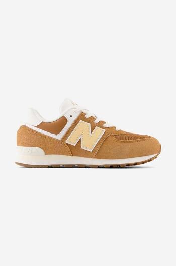 Detské tenisky New Balance GC574CC1 hnedá farba