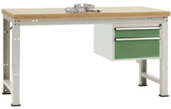 Manuflex WP5662.6011 Kompletný pracovný stôl základný PROFI štandard s masívnou bukovou doskou, ŠxHxH = 2000 x 700 x 840