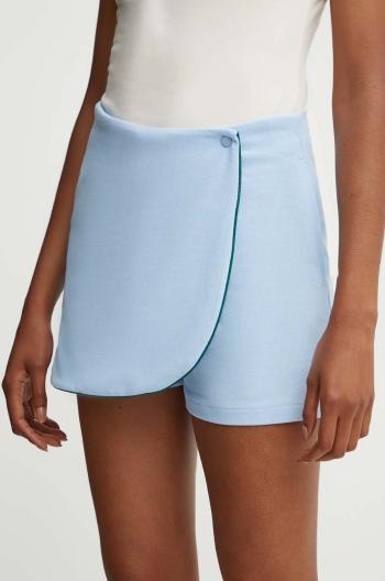 Bavlnené sukňo-nohavice adidas Originals Skort 80s jednofarebné, vysoký pás, JC6171