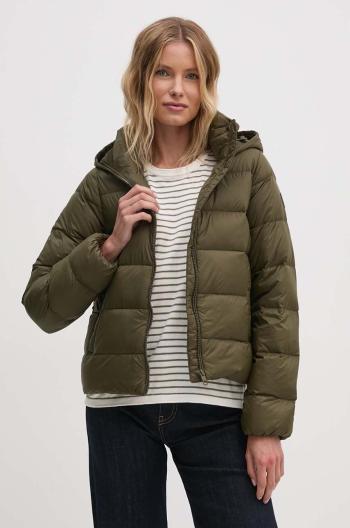 Páperová bunda Tommy Hilfiger dámska, zelená farba, prechodná, WW0WW43581