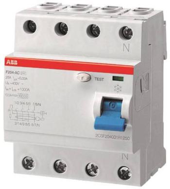 ABB 2CSF204101R1630 F204A-63/0,03 ochranný prúdový spínač  A   4-pólové 63 A 0.03 A 230 V