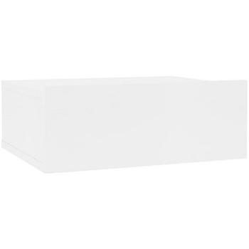 Nástenný nočný stolík biely 40 × 30 × 15 cm drevotrieska (800306)