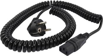 HAWA R6502 IEC prepojovací kábel  čierna 2.00 m špirálový kábel