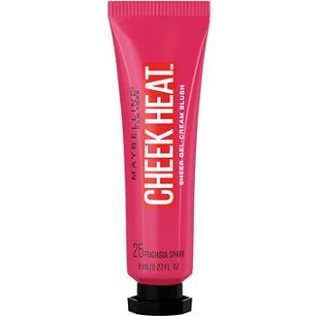 MAYBELLINE New York Cheek Heat 25 Fuchsia Spark gélovo-krémová lícenka, 8 ml (3600531591342)