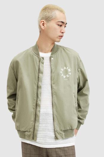 Bunda AllSaints TIERRA FADED BOMBER pánska, zelená farba, prechodná, M006OA