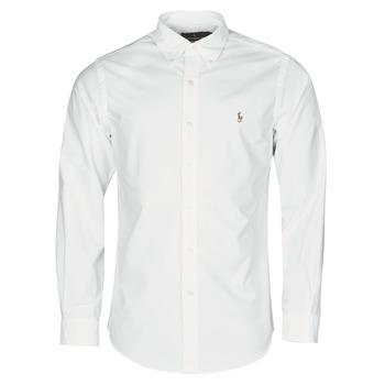 Polo Ralph Lauren  Košele s dlhým rukávom CHEMISE AJUSTEE EN OXFORD COL BOUTONNE  LOGO PONY PLAYER MULTICO  Biela