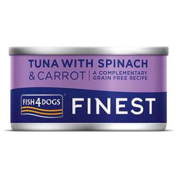FISH4DOGS Konzerva pre psy Finest tuniak s mrkvou a špenátom 85 g (5056008815431)