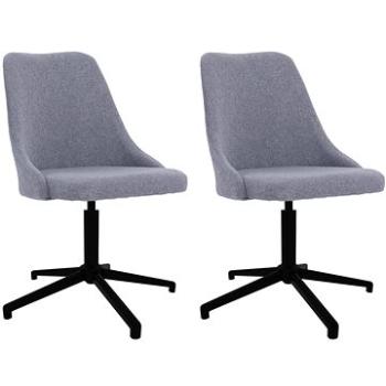 Otočné jedálenské stoličky 2 ks svetlosivé textil, 330902