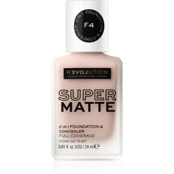 Revolution Relove Super Matte Foundation dlhotrvajúci zmatňujúci make-up odtieň F4 24 ml