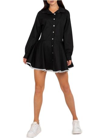 čierne košeĺové mini šaty s čipkou na sukni vel. ONE SIZE