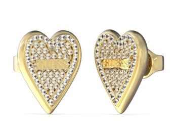 Guess Trblietavé pozlátené náušnice Love Me Tender JUBE03245JWYGT/U