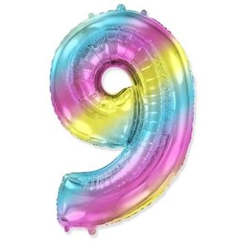 Balón fóliový číslica dúhová – rainbow – 102 cm – 9 (8435102305913)