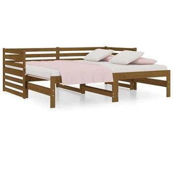 Výsuvná posteľ medovo hnedá 2× (90 × 190 cm) masívna borovica, 814672