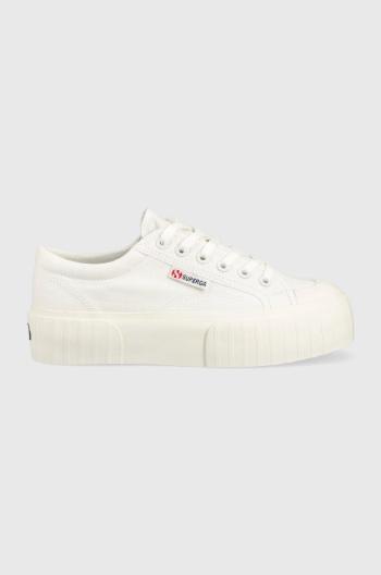 Tenisky Superga 2631 STRIPE PLATFORM dámske, biela farba, S5111SW