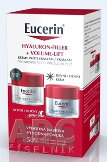 Eucerin HYALURON-FILLER+VOLUME-LIFT DUO suchá pleť, denný krém 50 ml + nočný krém 50 ml (zľava na 2.produkt) 1x1 set