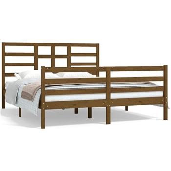 Rám postele medovo hnedý masívne drevo 160 × 200 cm, 3105873