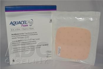 Aquacel Krytie na rany Ag Foam Hydrofiber neadhezívne so striebrom, 15x15 cm 5 ks