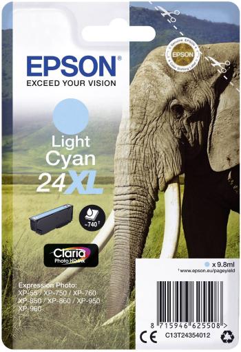 Epson Ink T2435, 24XL originál  svetlá zelenomodrá C13T24354012