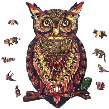 Drevené puzzle Color Owl/S