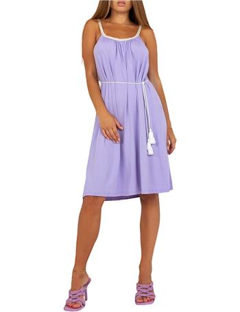 Svetlo fialové letné šaty s pleteným lemom vel. ONE SIZE