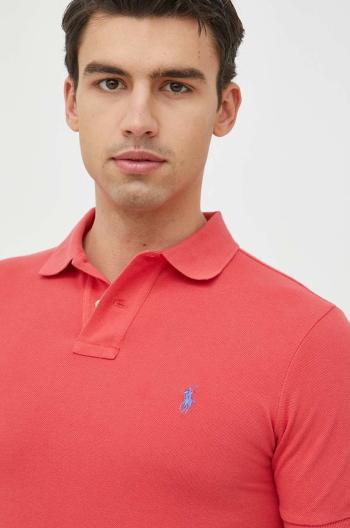 Bavlnené polo tričko Polo Ralph Lauren modrá farba, jednofarebné