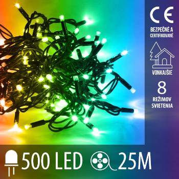 Vianočná led svetelná reťaz vonkajšia - programátor - 500led - 25m multicolour