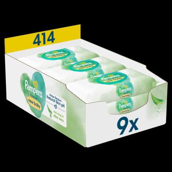 PAMPERS Harmonie New baby Aloe Vera, Detské čistiace obrúsky 9 x 46 ks