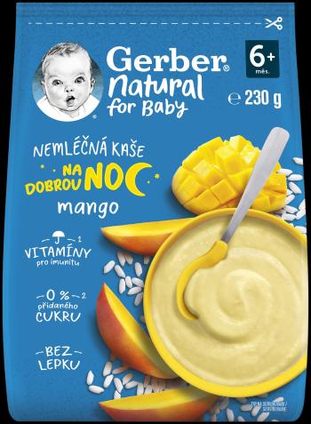 GERBER Prírodná nemliečna kaša mango Goodnight 230 g