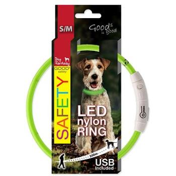 DOG FANTASY obojok LED nylon zelený 45 cm (8595091769858)