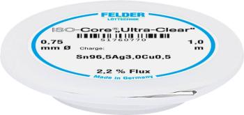 Felder Löttechnik ISO-Core "Ultra Clear" SAC305 spájkovací cín cievka Sn96,5Ag3Cu0,5  0.75 mm
