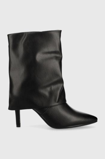 Členkové topánky Answear Lab dámske, čierna farba, na vysokom podpätku,