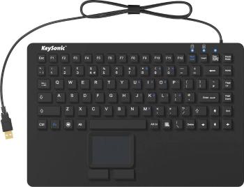 Keysonic KSK-5230 IN (UK) USB klávesnica UK anglická, QWERTY, Windows® čierna silikónová membrána, vodotesné (IPX7), int