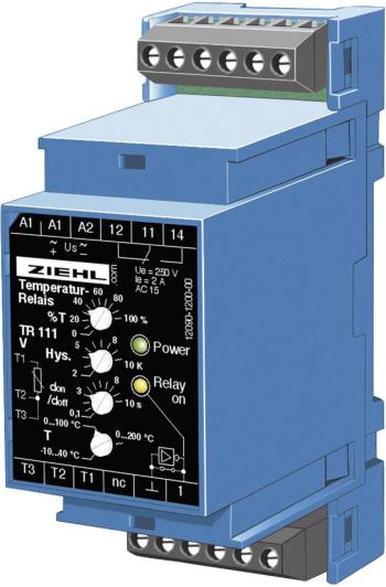 Ziehl TR 111  termostat Pt100 -10 do +200 °C relé 5 A (d x š x v) 58 x 35 x 90 mm