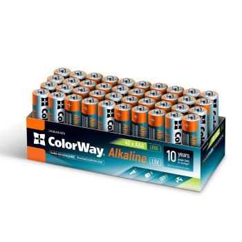 COLORWAY BATERIE ALKALINE POWER AAA, 40KS, BOX, (CW-BALR03-40CB)