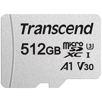 Transcend microSDXC 300S 512 GB + SD adaptér (TS512GUSD300S-A)