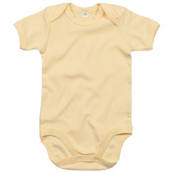 Babybugz Dojčenské body s krátkymi rukávmi - Jemne žltá | 0-3 mesiacov