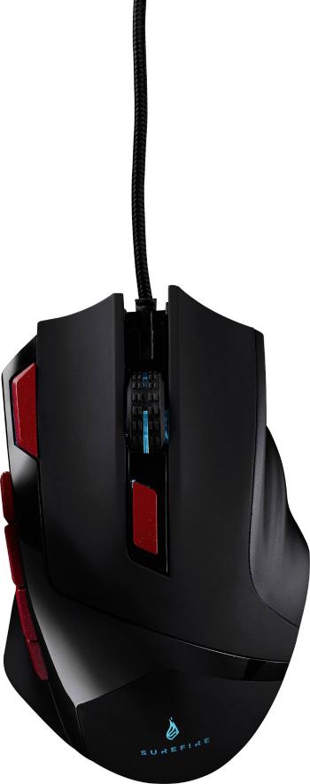 Surefire Gaming Eagle Claw herná myš USB optická čierna/červená 9 null 600 dpi, 800 dpi, 1200 dpi, 1600 dpi, 2400 dpi, 3