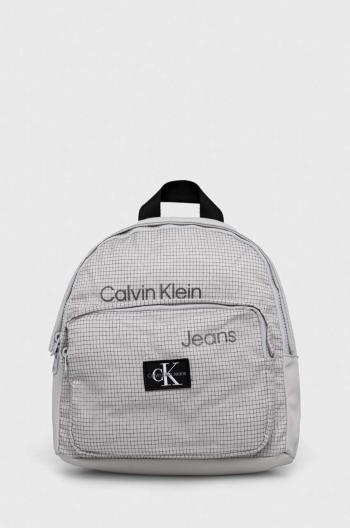 Detský ruksak Calvin Klein Jeans šedá farba, malý, vzorovaný
