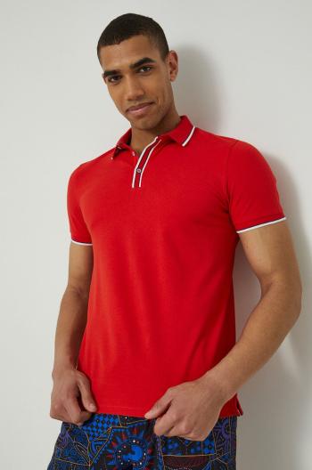 Polo tričko Medicine pánske, červená farba, jednofarebné