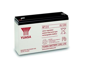 YUASA NP12-6 (6V; 12Ah; faston F2-6,3mm; životnosť 5 rokov)