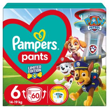 PAMPERS Baby dry edícia Paw Patrol veľ. 6 plienkové nohavičky 14-19 kg 60 ks