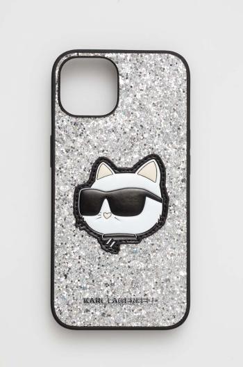 Puzdro na mobil Karl Lagerfeld iPhone 14 6,1" strieborná farba