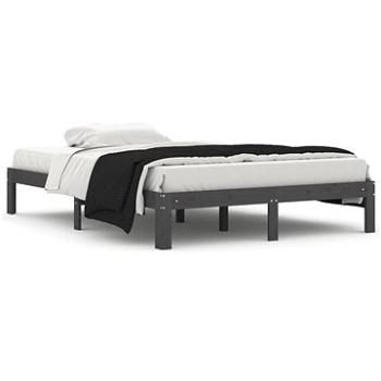 Rám postele sivý masívna borovica 140 × 200 cm, 810367
